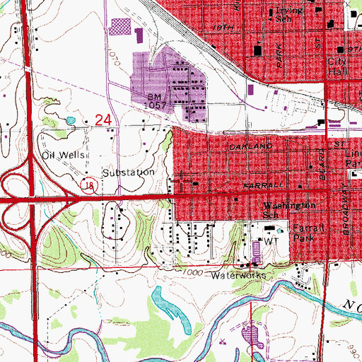 Topographic Map of Emmanuel Temple of Praise, OK