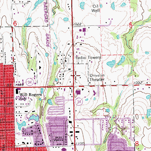 Topographic Map of First Church of Christ, OK