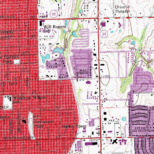 Topographic Map of Liberty Baptist Church, OK