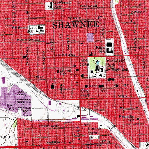 Topographic Map of Saint Pauls United Methodist Church, OK