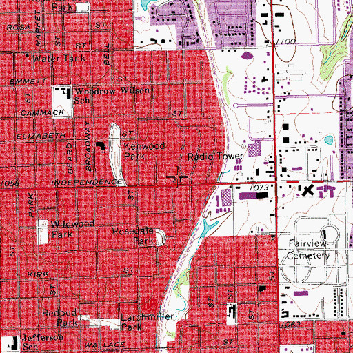 Topographic Map of Wesley United Methodist Church, OK