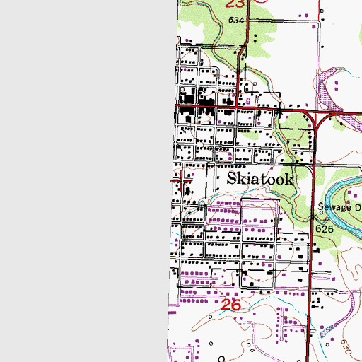 Topographic Map of Immanuel Baptist Church, OK