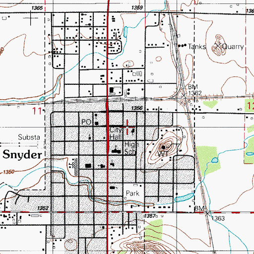 Topographic Map of First Assembly of God, OK