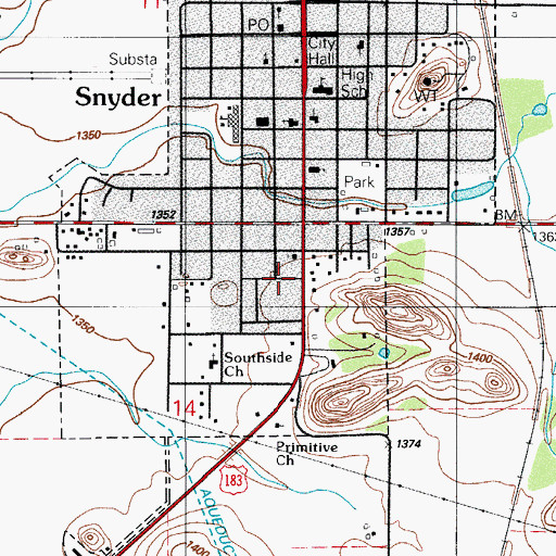 Topographic Map of Faith Tabernacle Miracle Church, OK