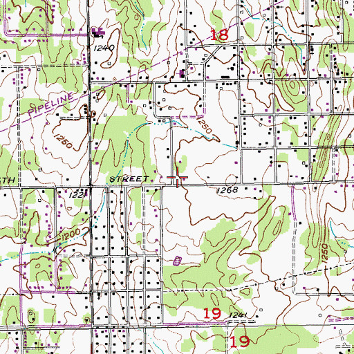 Topographic Map of Bethel Apostolic Church, OK