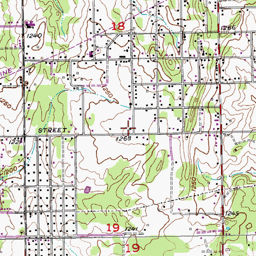 Topographic Map of Christian Valley Missionary Church, OK