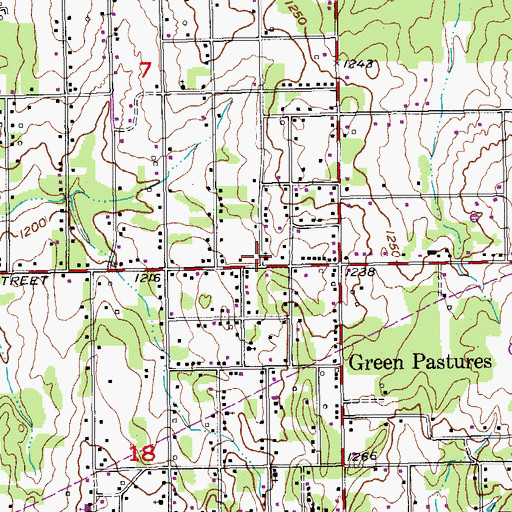 Topographic Map of Church of God in Christ, OK