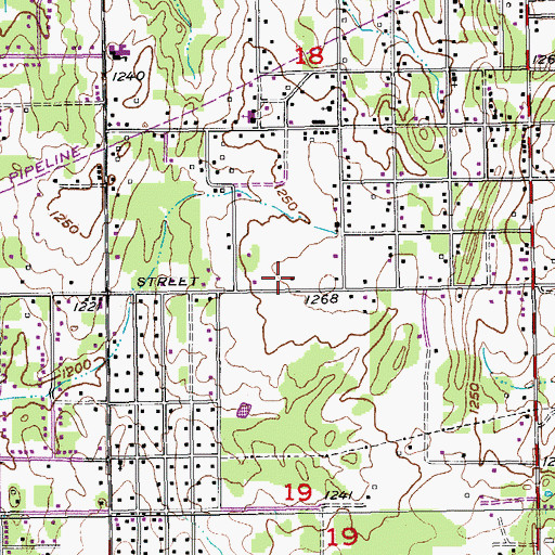 Topographic Map of Saint Johns CME Church, OK