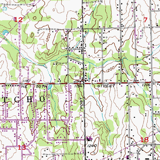 Topographic Map of Saint Luke Baptist Church, OK