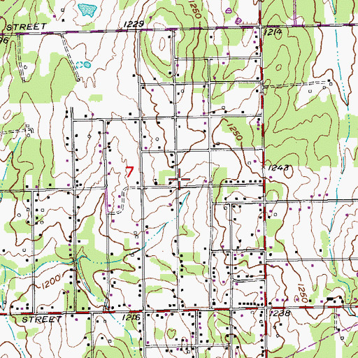 Topographic Map of Saint Pauls Baptist Church, OK