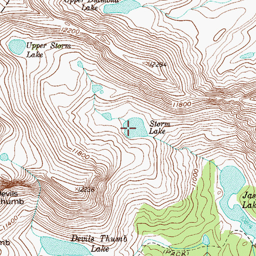 Topographic Map of Storm Lake, CO
