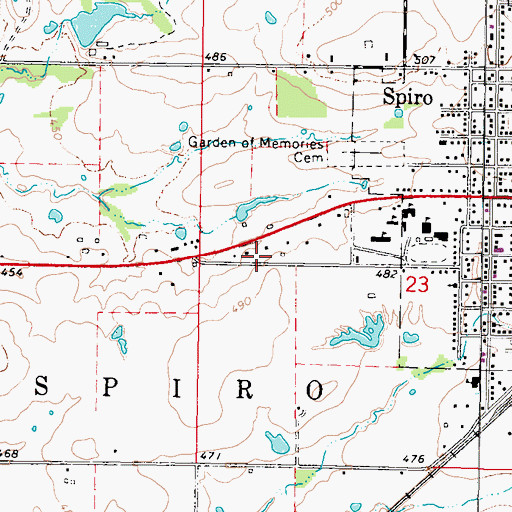 Topographic Map of First Assembly of God, OK