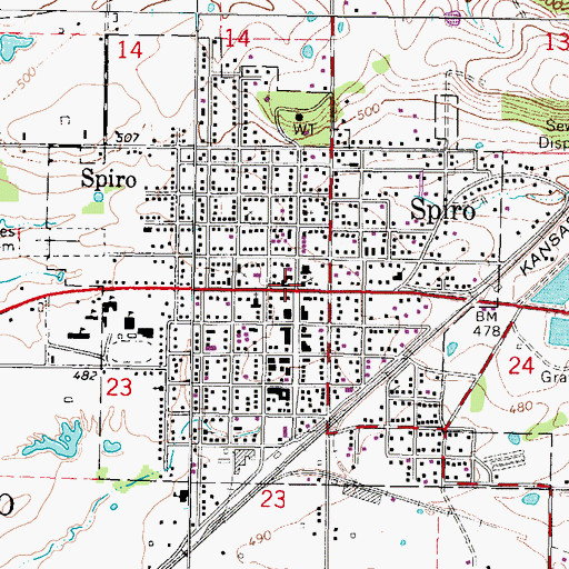Topographic Map of United Methodist Church, OK