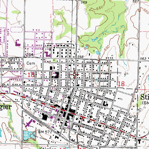 Topographic Map of United Methodist Church, OK
