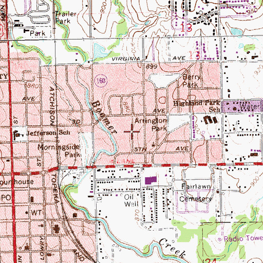 Topographic Map of Alliance Bible Church, OK