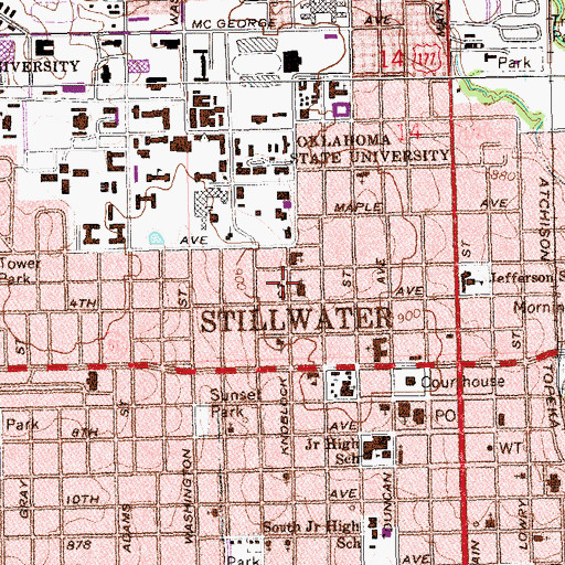 Topographic Map of Chinese Missions, OK