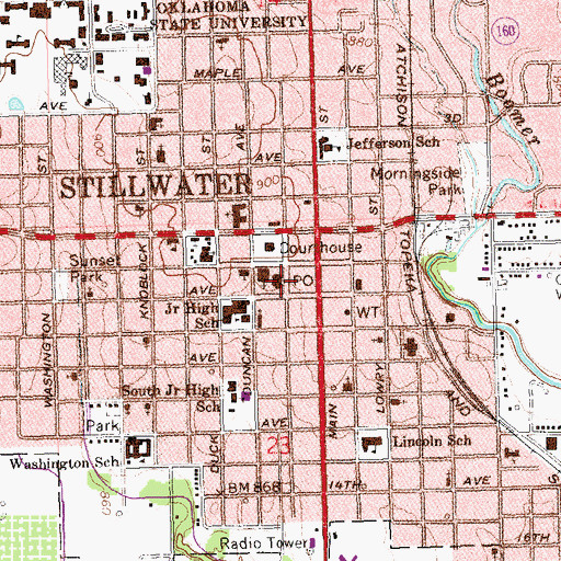 Topographic Map of Christian Science Reading Room, OK