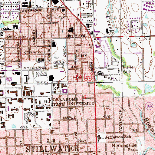 Topographic Map of Fellowship of Christian Students, OK