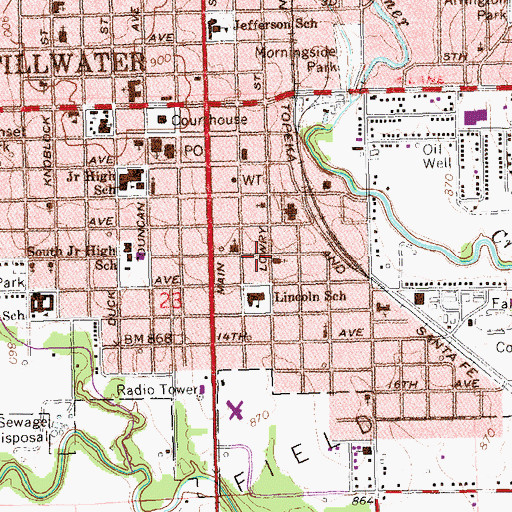 Topographic Map of First Church of the Nazarene, OK