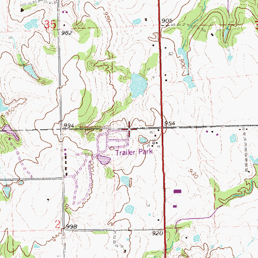 Topographic Map of Gospel Chapel, OK