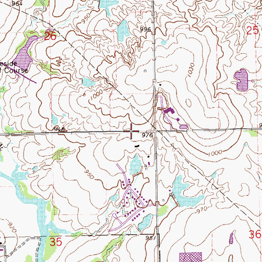 Topographic Map of Sunnybrook Christian Church, OK