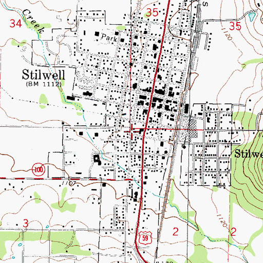 Topographic Map of Assembly of God Church, OK