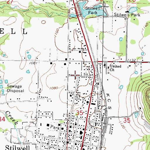 Topographic Map of Calvary Southern Baptist Church, OK