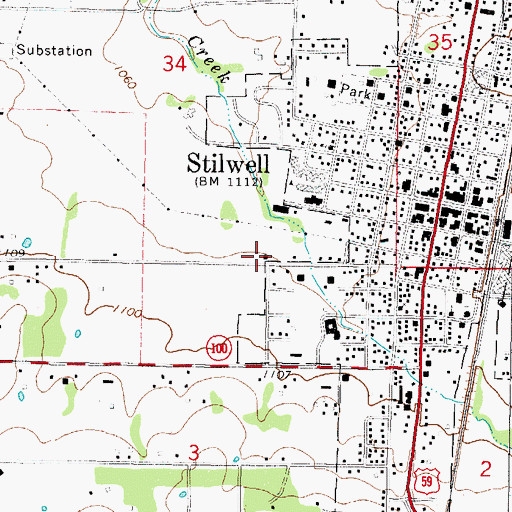 Topographic Map of First Baptist Church, OK