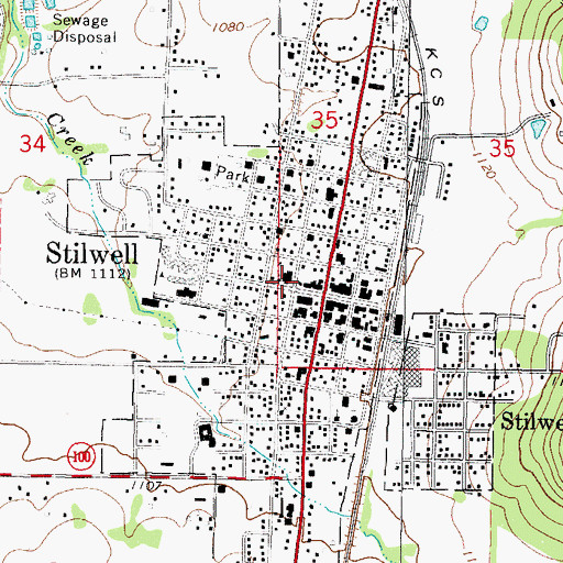 Topographic Map of First United Methodist Church, OK