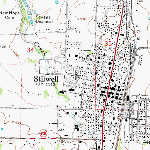 Topographic Map of Pentecostal Holiness Church, OK