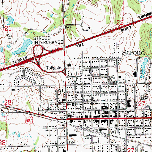 Topographic Map of First Church of the Nazarene, OK
