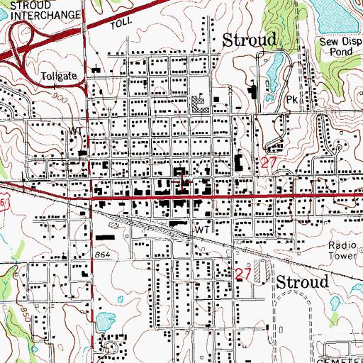 Topographic Map of First Christian Church, OK