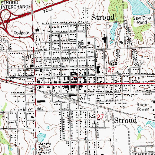 Topographic Map of Methodist Church, OK
