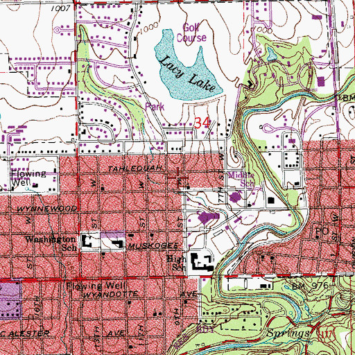 Topographic Map of Church of God of Prophesy, OK