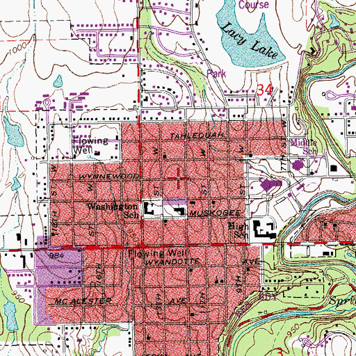 Topographic Map of Pentecostal Holiness Church, OK