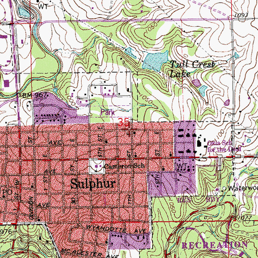 Topographic Map of Saint Francis Xavier Catholic Church, OK