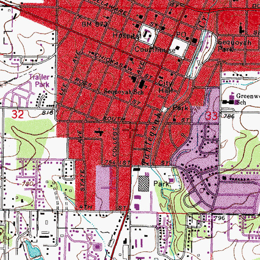 Topographic Map of Calvary Indian Baptist Church, OK