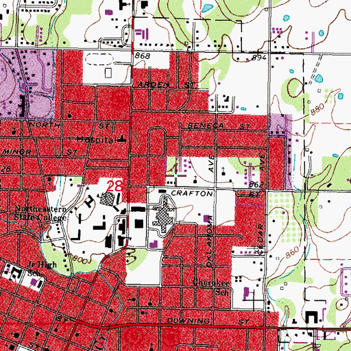 Topographic Map of The Church of Jesus Christ of Latter Day Saints, OK