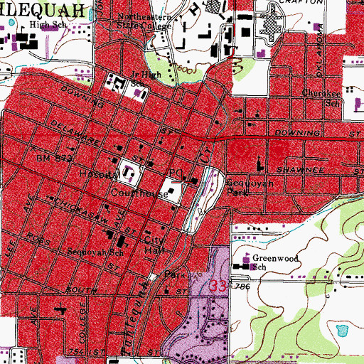 Topographic Map of Cornerstone Fellowship, OK