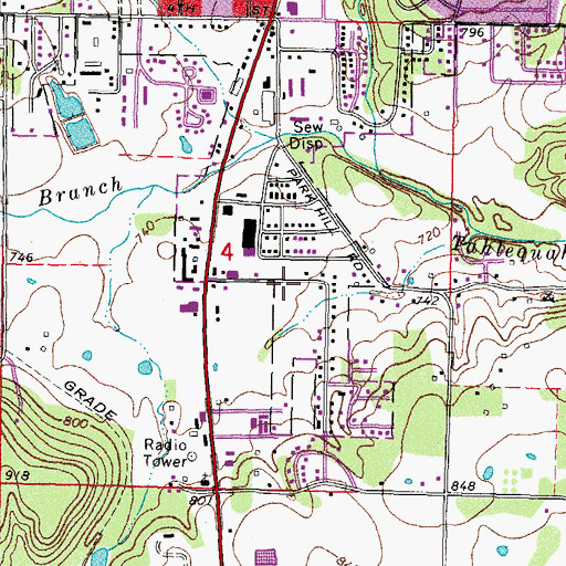 Topographic Map of First Lutheran Church, OK