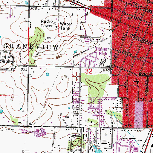 Topographic Map of Philadelphia Bible Academy, OK