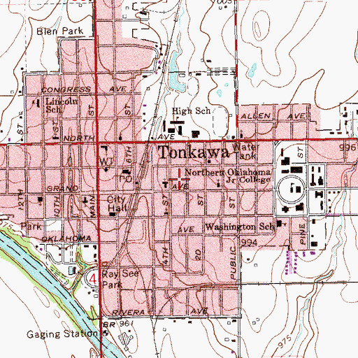 Topographic Map of Tonkawa Bible Church, OK