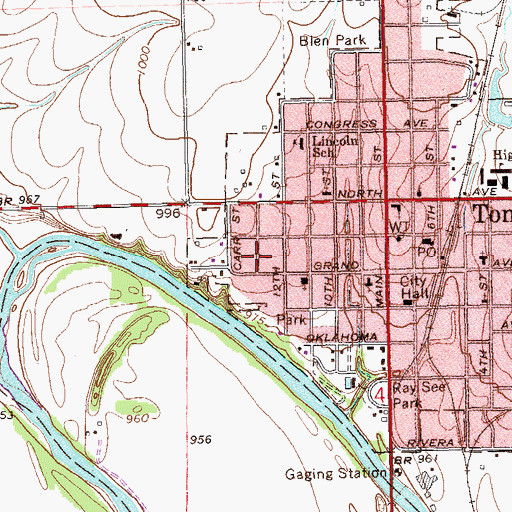 Topographic Map of First Christian Church, OK