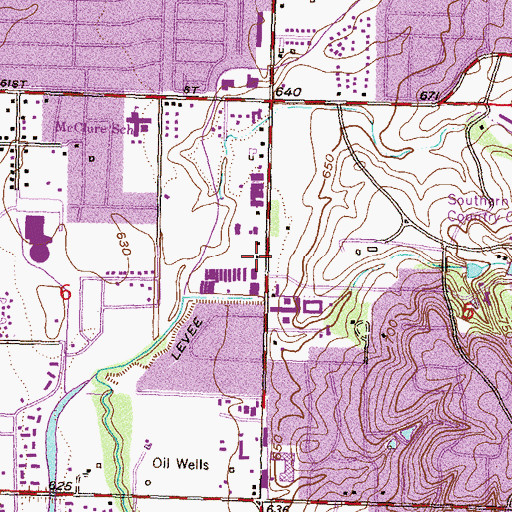 Topographic Map of Abundant Life Church, OK