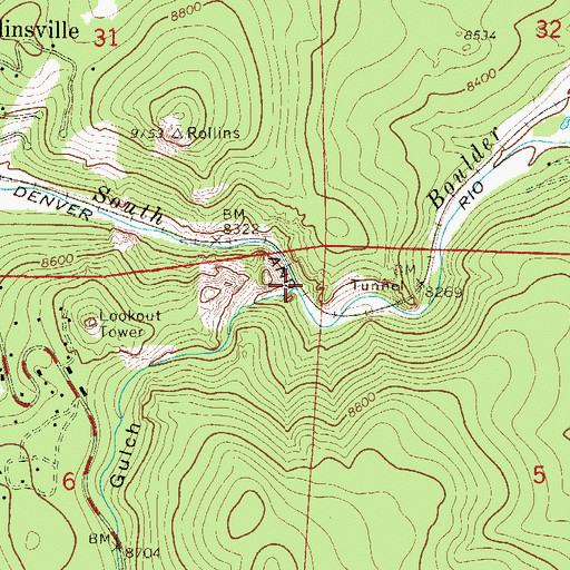Topographic Map of Lump Gulch, CO