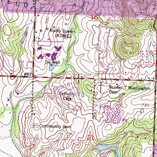 Topographic Map of All Saints Anglican Church, OK