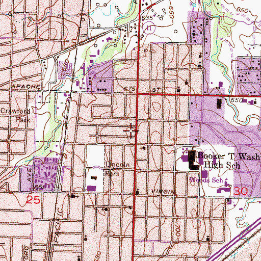 Topographic Map of Alsuma Baptist Church, OK