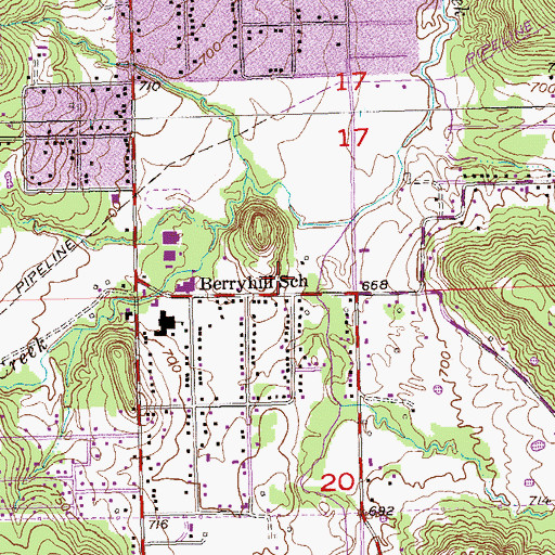 Topographic Map of Believers Fellowship Church, OK