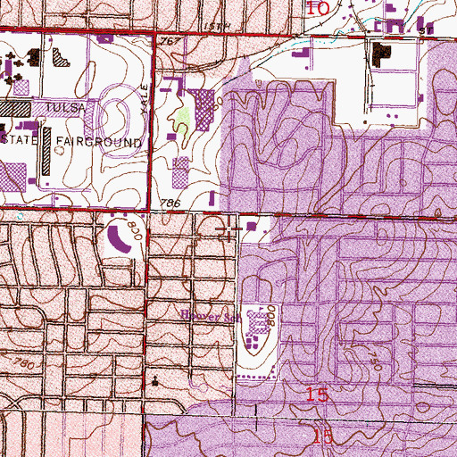 Topographic Map of Berean Baptist Church, OK