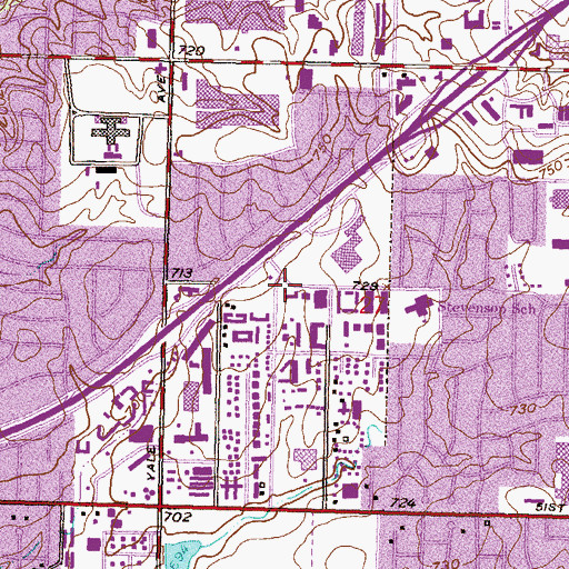 Topographic Map of Bethany Lutheran Church, OK
